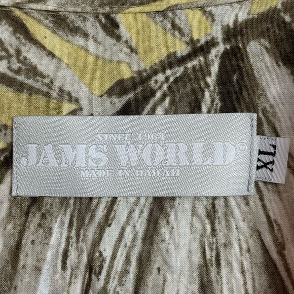 Jams World Kona Coast Shirt Sz XL Aloha Hawaiian Made in Hawaii Multi-Color Palm - Picture 3 of 6